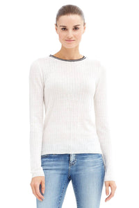 BRIGHT WHITE/BLACK CONTRAST STRIPE