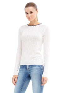 BRIGHT WHITE/BLACK CONTRAST STRIPE