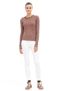 FAWN/BLACK CONTRAST STRIPE